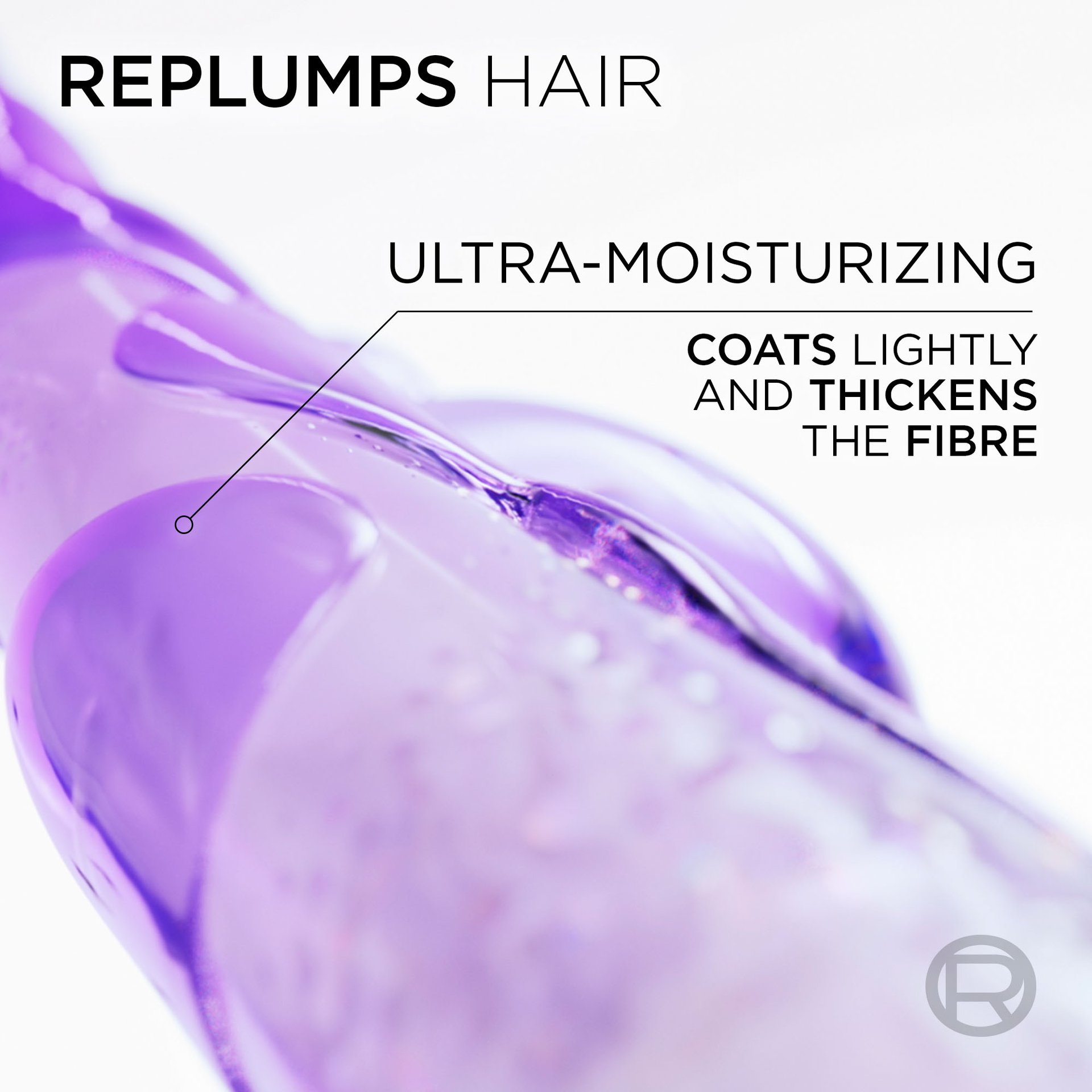 Hyaluron Plum conditioner intensely moisturises the hair fibre